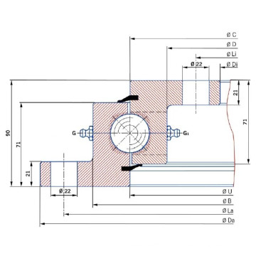 Torriani Flange Rolamento de anel de giro SD. 1500.32.00. C